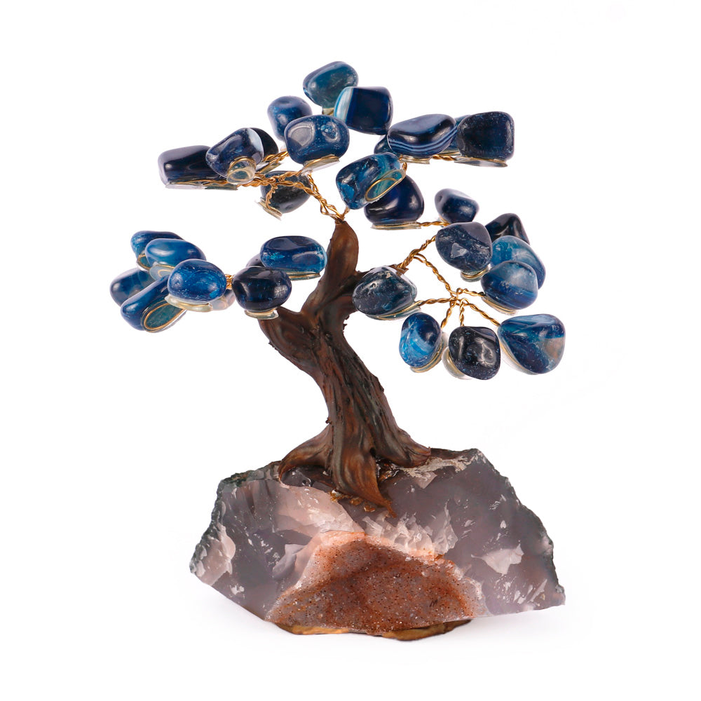 Árvore de Pedra Natural de Ágata Azul - Nº1 - 10cm