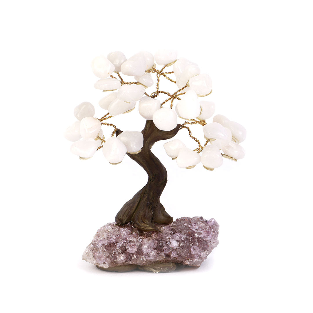 Árvore de Pedra Natural de Quartzo Branco - Nº1 - 10cm