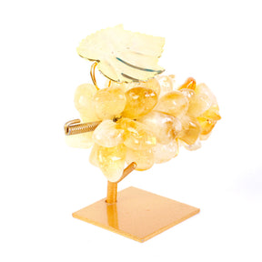 Cacho de Uvas de Pedra Natural de Citrino - Pequena com suporte