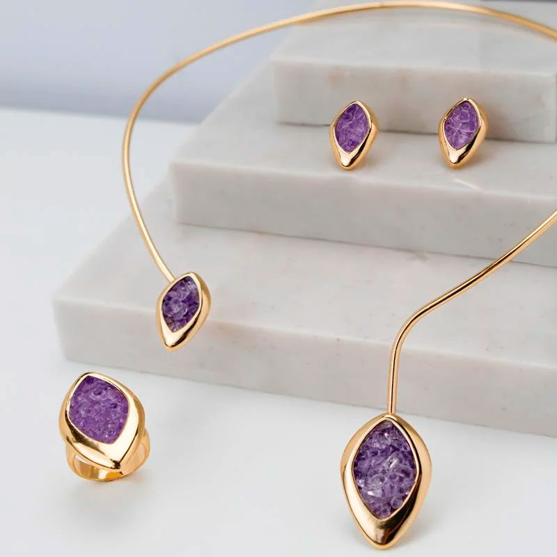 Conjunto fragmentado Rodonita Rosa - Folhado a ouro - 03