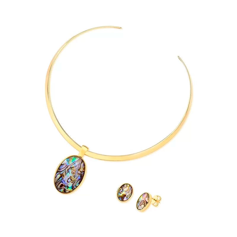 Conjunto Abalone - Folhado a ouro - 08