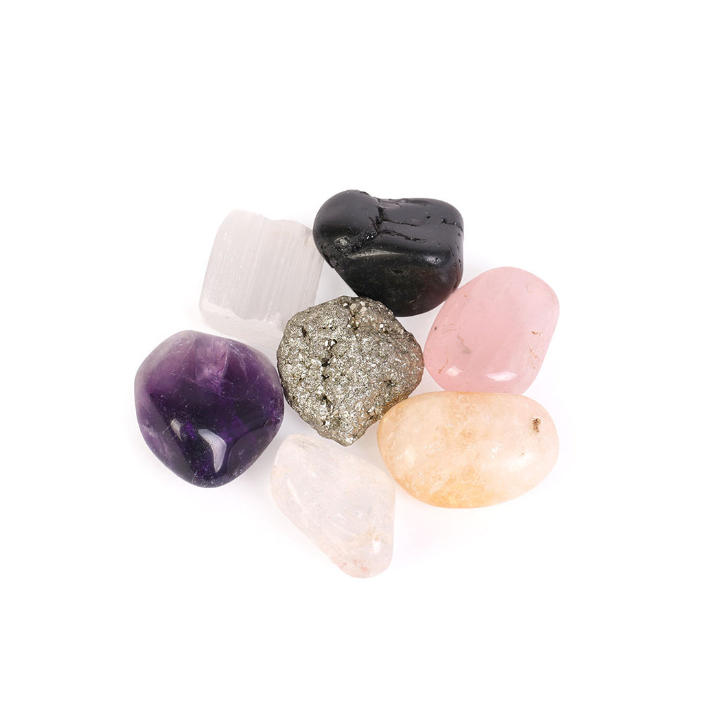 Kit Energético de Pedras Brutas e Roladas para Casa, Trabalho e/ou Meditação