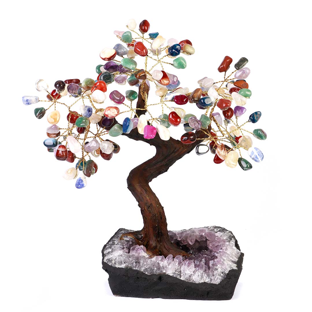 Árvore de Pedra Natural Multicolor - Nº4 - 30cm