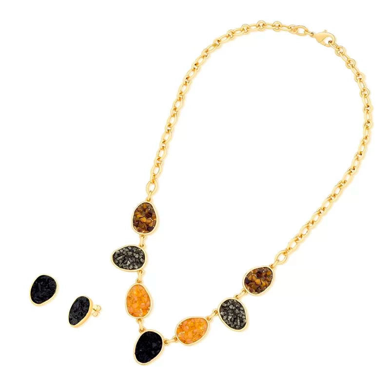 Conjunto fragmentado - Folhado a ouro - 05