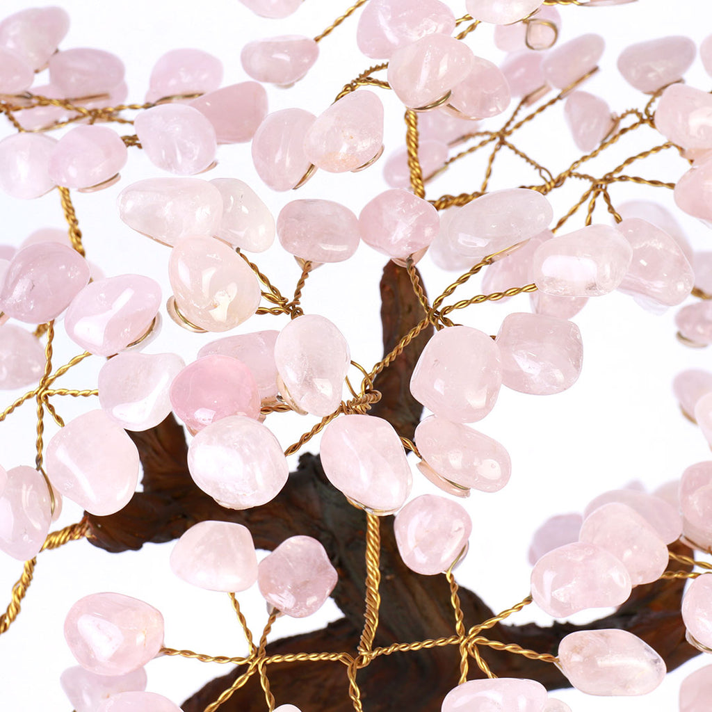 Árvore de Pedra Natural Quartzo Rosa - Nº4 - 30cm