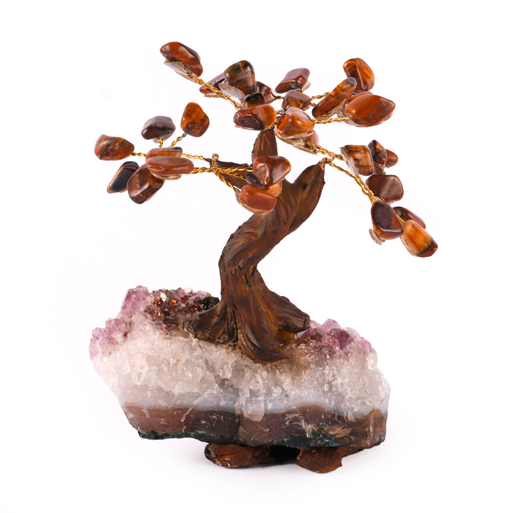 Árvore de Pedra Natural de Olho de Tigre - Nº1 - 10cm
