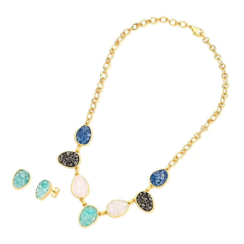 Conjunto fragmentado - Folhado a ouro - 05