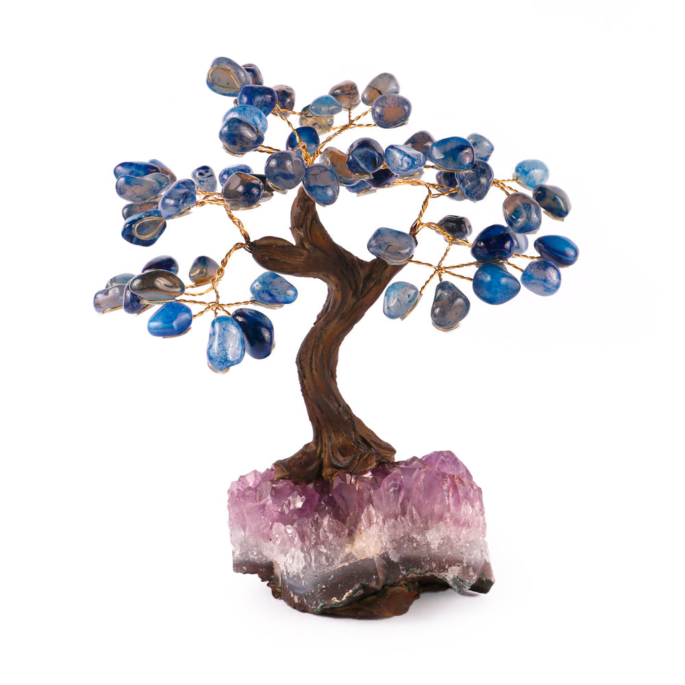 Árvore de Pedra Natural Ágata Azul - Nº2 - 15cm