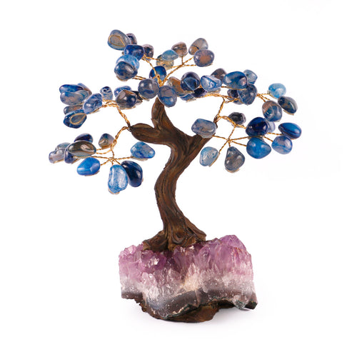 Árvore de Pedra Natural Ágata Azul - Nº2 - 15cm